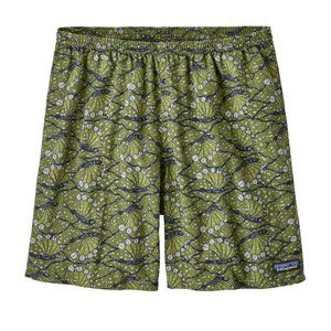 Patagonia Baggies Longs 7" Hybrid Short Drawstring Water Shorts Printed Green XS